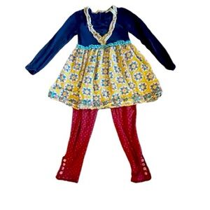 Matilda Jane 3 pc lot.  Country Damsel Dress and 2 pair Friends Forever leggings